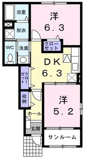 アイリスタウン イストI【1階】の間取り
