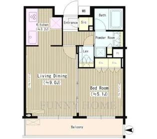 ラグゼガーデン松原【1階】の間取り