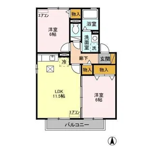 コンフォール・オリエB【1階】の間取り