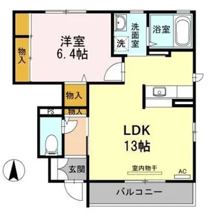 クレセオ皆瀬【1階】の間取り