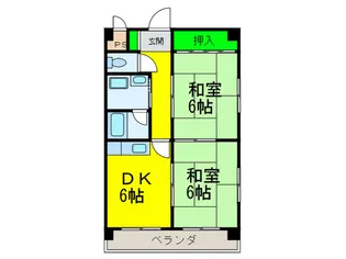 エクセル長居【2階】の間取り