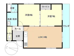 コーポ亀竹【2階】の間取り