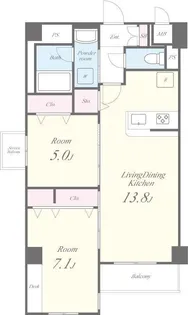 GARDEN COURT A 西高島平【4階】の間取り