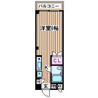 エクセルアサヒ 【東京外国語大学受験生事前予約可能物件】【4階】の間取り