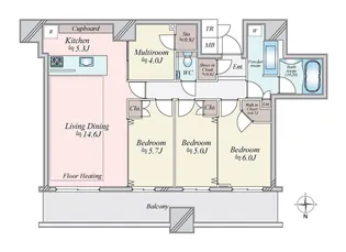 パークタワー晴海【6階】の間取り