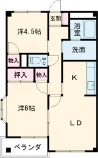 パークハイツ飯塚【2階】の間取り