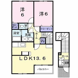 ピュア ファウンテン ヴィラII【2階】の間取り
