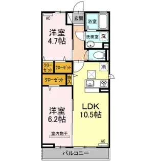 ソレイユファミール ソレイユ【1階】の間取り