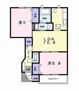 ジャスミンSOURI【1階】の間取り