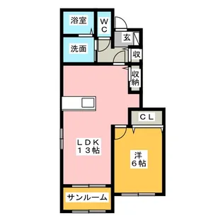 メイプルリーフII【1階】の間取り