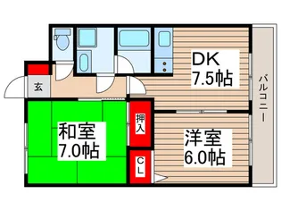 フォンテ-ヌ・デ・アイラ【5階】の間取り