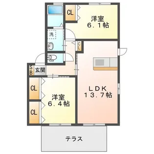 コータ・コートW B【2階】の間取り