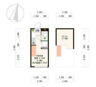 ガジョーニ【2階】の間取り