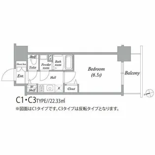 アドバンス大阪バレンシア【13階】の間取り