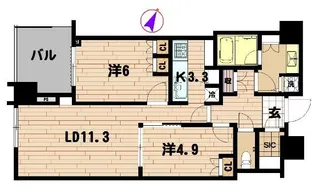 大崎ウエストシティタワーズ【16階】の間取り