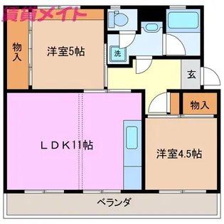 フェリーナ110棟【2階】の間取り
