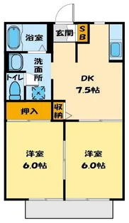 フォンティーヌ・K【1階】の間取り