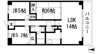 ラルジュ宝塚【2階】の間取り