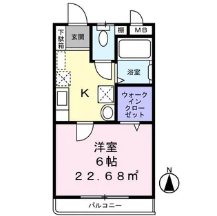 シャンブルクレア【2階】の間取り