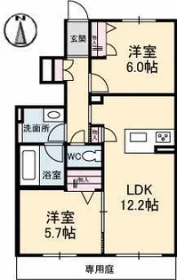 Livable Sunny Flat【1階】の間取り