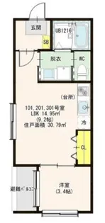 HT新富町【1階】の間取り