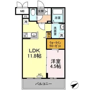 ソレイユ大西【3階】の間取り