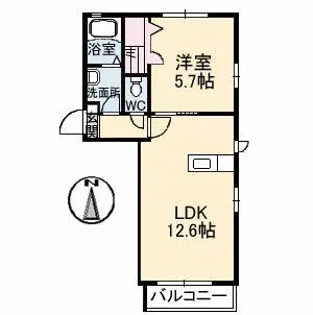 ラ・パルテール関 参番館【1階】の間取り