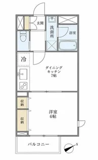 ウェルハウス東大井A棟【1階】の間取り