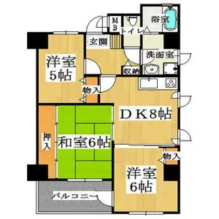 ロベリア弐番館【6階】の間取り