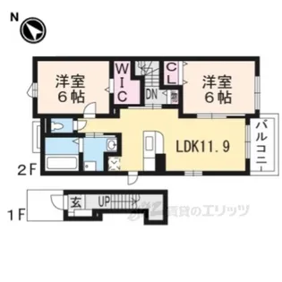 ラビットレジデンス八日市【2階】の間取り