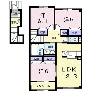 ウィンベル【2階】の間取り