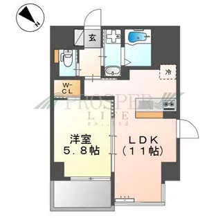 エイチ・ツーオー今里東【4階】の間取り