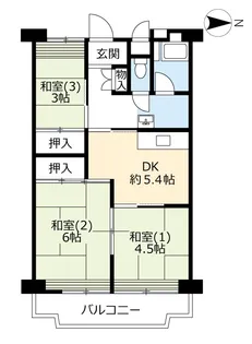 UR鶴瀬市街地住宅【4階】の間取り