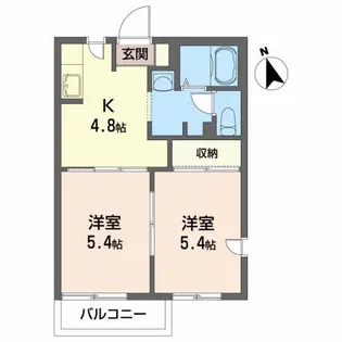 エンデバー三ツ割 A【2階】の間取り