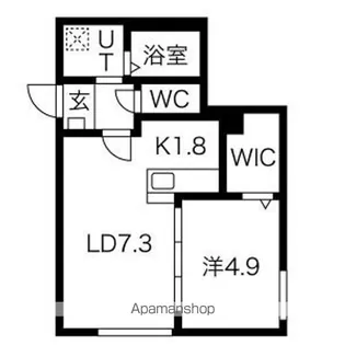 プレシェルト平岸【4階】の間取り