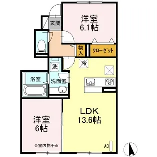 シャトンHAMADA【1階】の間取り