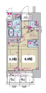 プレリス吉田アクセデール【2階】の間取り