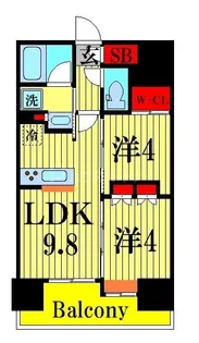 グローベルタワー梅島【1階】の間取り