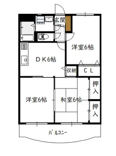 ホープパレス(3DK)【2階】の間取り