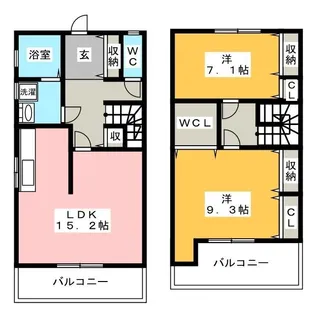 岐阜県岐阜市水海道4【一戸建】の間取り