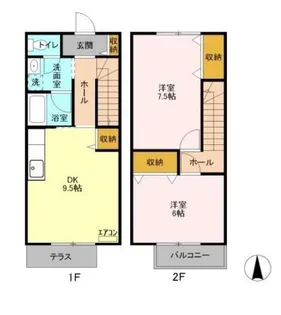 レピュート岡部A【1階】の間取り