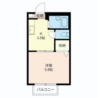 メゾンベル美園【1階】の間取り