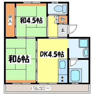 2DKの間取り画像