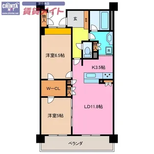 ローレルコート津新町【7階】の間取り