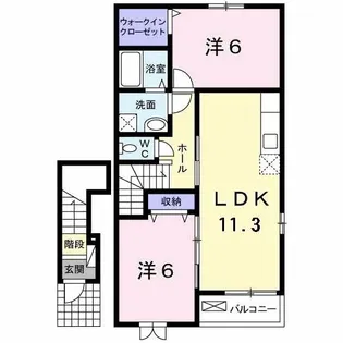 広島県広島市安佐北区白木町大字井原【アパート】の間取り
