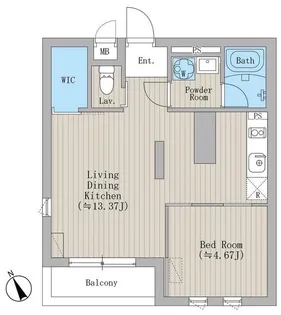 1LDKの間取り画像