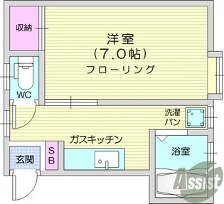 八幡ヒルハウス2【2階】の間取り
