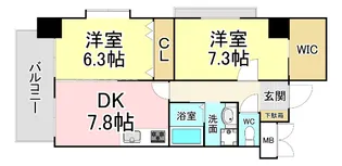 福岡県北九州市戸畑区新池1【マンション】の間取り
