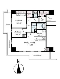 シエリアタワー大阪福島【5階】の間取り
