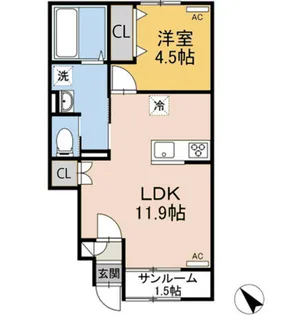 広島県福山市千田町2【アパート】の間取り